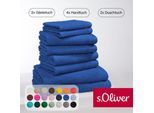 Handtuch Set S.OLIVER "s.Oliver, Premium Qualität, 600 gr/m²", blau, 8 Stk., Walkfrottier, Walkfrottier, Obermaterial: 100% Baumwolle, Handtuch-Sets, 2 Gästetücher 30x50, 4 Handtücher 50x100, 2 Duschtücher 70x140