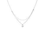 Kette mit Anhänger ZEEME "Silber 925 zweireihig 38+5cm lang", weiß, Halsketten, Damen, 38+5cm, Silber 925 (Sterlingsilber), L: 43 B: 7mm, glänzend, B:7mm