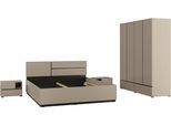 Schlafzimmer-Set OTTO HOME "Cross, moderne, grifflose Optik, FSC-zertifiziert", braun (congo), 4trg. Schrank + ohne Matratze, B/H: 180cm x 200cm, 4trg. Schrank, Schlafzimmermöbel-Sets, Komplettschlafzimmer-Set
