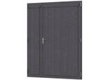 Doppelflügeltür SKANHOLZ, grau (schiefergrau), B:148cm H:198cm, Holzwerkstoff, Türen, für Carports, 148 x 198 cm