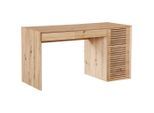 Hom`in Schreibtisch, Eiche Artisan, Holzwerkstoff, 3 Schublade(n) Schubladen, rechteckig, Wange, 60x75x140 cm, Bsci, Stauraum, Arbeitszimmer, Schreibtische, Bürotische