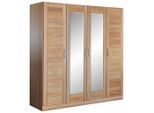 Boxxx Drehtürenschrank, Kernbuche, Holz, Glas, Holzwerkstoff, Kernbuche, teilmassiv, 7 Fächer, 202x205x60 cm, in verschiedenen Größen erhältlich, Schlafzimmer, Kleiderschränke, Drehtürenschränke