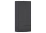 Rauch Möbel Drehtürenschrank, Grau, Holzwerkstoff, 1 Fächer, 2 Schublade(n) Schubladen, 91x197x54 cm, Blauer Engel, BQ - Bündnis für Qualität, Made in Germany, Schlafzimmer, Kleiderschränke, Drehtürenschränke