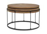 Carryhome Couchtisch, Schwarz, Eiche, Holz, Metall, Eiche, massiv, rund, rund, 73x48x73 cm, Wohnzimmer, Wohnzimmertische, Couchtische, Couchtische Metall