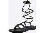 Sandale HEINE, Damen, Gr. 36, schwarz, Synthetik, Schuhe Sandale