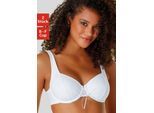 Dekolleté-BH PETITE FLEUR, Damen, Gr. 105, Cup E, schwarz-weiß (weiß, schwarz), Microtouch, Obermaterial: 82% Polyamid (TACTEL), 18% Elasthan (LYCRA), BHs, mit Bügel und schönen Raffungen im Cup, Dessous