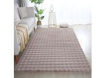 Hochflor-Teppich AYYILDIZ TEPPICHE "AMBIANCE 5110", beige, B:120cm H:25mm L:170cm, Polyester, Teppiche, Hochflor-Teppich, Läufer / Besonders weich / Dicker Flor / Pflegeleicht