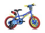 Kinderfahrrad DINO "Sonic" Gr. 25, blau, Fahrräder, Kinder, 25cm, 14 Zoll (35,56cm), Kinderfahrrad, mit Stützrädern, Trinkflasche und Frontschild