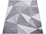 Teppich PACO HOME "Bari 874", grau, B:120cm H:13mm L:160cm, Polypropylen, Teppiche, Teppich, Kurzflor, modernes geometrisches Design, Used-Look