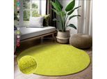Hochflor-Teppich SANAT "LOCA", grün (hellgrün), H:30mm Ø:80cm, Kunstfaser, Teppiche, Hochflor-Teppich, Wohnzimmer, Langflor, Shaggy, Schlafzimmer