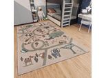 Kinderteppich HANSE HOME "Adventures Animal Park", beige (creme,braun,grau), B:160cm H:8mm L:235cm, Polypropylen, Teppiche, Kinderteppich, Spielteppich, fest, Kinderzimmer, Kurzflor, Spielunterlage
