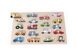 Lernspielzeug SPIELBA "Puzzle Fahrzeuge gross mit Griffli", Kinder, bunt, Holz, Lernspielzeug Lernspielzeug