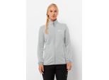 Fleecejacke JACK WOLFSKIN "KOLBENBERG FZ W", Damen, Gr. XS, grau (cool, grau), Obermaterial: 95% Polyester, 5% Elastan; Futter: 100% Polyester, Jacken Fleecejacke