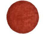 Hochflor-Teppich TOM TAILOR HOME "Shaggy Teppich Cozy", braun (rost), H:25mm Ø:140cm, Polyester, Teppiche, Hochflor-Teppich, Uni Farben, auch in Pastell Farben, weich & kuschelig