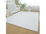 Fellteppich MY HOME "Balu, Kunstfellteppich, Modern, Langflor Teppich" Gr. 6, weiß, B:180cm H:20mm L:280cm, Kunstfaser, Teppiche, Fellteppich, Kaninchenfell-Haptik, kuschelig, weich, Wohnzimmer, Schlafzimmer