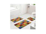 Badematte GRUND Gr. 1, bunt (orange), WC-Vorleger rechteckigmit Ausschnitt, 1 Stk., Badematten, Badematte