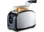 Trisa Electronics Toaster, Schwarz, Kunststoff, 17x19.4x28.5 cm, RoHS, Fsc, Reach, Krümelschublade, Auftaufunktion, Aufwärmfunktion, Küchengeräte, Toaster