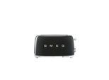 Smeg Toaster, Schwarz, Metall, 41x21.5x20.8 cm, Auftaufunktion, Aufwärmfunktion, automatische Broterhitzung, automatischer Auswurf nach Röstende, Zentrierung der Toastscheibe, Küchengeräte, Toaster