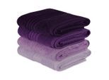 Handtuchset, Lila, Violett, Flieder, Textil, 4-teilig, Uni, 50x90 cm, angenehm weich, Badtextilien, Handtuch-Sets