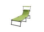 XXL-Komfort-Sonnenliege inkl. Kissen gepolstert aus Aluminium - Grün