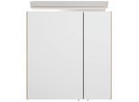 Spiegelschrank 60cm inkl. Design LED-Lampe und Glasböden weiss hochglanz