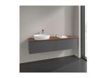 Villeroy und Boch Antao Waschtisch-Unterschrank L37052GK 160x36x50cm, Hahnlochbohrung, Waschbeckenplattenfarbe warm walnut, anthracite matt lacquer