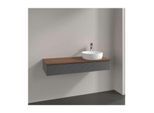 Villeroy und Boch Antao Waschtisch-Unterschrank L12112GK mit Beleuchtung, 1 Auszug, 1200 x 190 x 500 mm, Front mit Struktur, Anthracite Matt Lacquer / Warm Walnut