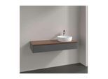 Villeroy und Boch Antao Waschtisch-Unterschrank L12052GK mit Beleuchtung, 1 Auszug, 1200 x 190 x 500 mm, Front ohne Struktur, Anthracite Matt Lacquer / Warm Walnut