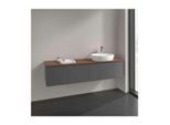 Villeroy und Boch Antao Waschtisch-Unterschrank K38012GK 2 Auszüge, 1600 x 360 x 500 mm, Front ohne Struktur, Anthracite Matt Lacquer / Warm Walnut