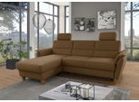 Ecksofa HOME AFFAIRE "Palmera L-Form, B: 244 cm - OTTO. Verlässliche Qualität.", braun (messing), B:244cm H:89cm T:163cm, 100% Polyester;Struktur (100% Polyester);Luxus-Microfaser in Lederoptik (100% Polyester), Sofas, Ecksofa, optional Bettfunktion & Bettkasten, Federkern