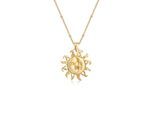Kette mit Anhänger ELLI "Sonne Mond mit Kugelkette 925er Silber" Gr. 45, gold, Halsketten, Damen, 45, ohne Stein, Silber 925 (Sterlingsilber), L: 45