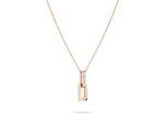 Kette mit Anhänger LIEBESKIND BERLIN "Schmuck Geschenk Edelstahl Halskette Festive Mini Link", rosa (roségoldfarben, kristallweiß), Halsketten, Damen, Edelstahl, L: 45 B: 1mm, mit Zirkonia (synth.), B:1mm