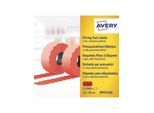 Avery Label on roll for 1 line up to 8 digits permanent red