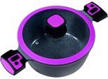 Kochtopf KING "Click-Grip", lila (beere, schwarz), H:13cm Ø:28cm, Töpfe, Kochtopf, abnehmbare Griffe, Induktion