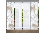 Schiebegardine HOME IN GREEN "LISON" Gr. 1, beige (naturfarben), B:60cm H:245cm, Polyester, Gardinen, SET DIGITALDRUCK,BAMBUSOPTIK RECYCELT