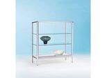 Standvitrine BST, halbhoch, Brandschutzklasse B1, 3 Fächer, abschliessbare Schiebetüren, B 1000 x T 500 x H 1020 mm, Aluminium/Glas, silber