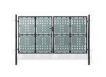 vidaXL Schwarzes Einzeltor für Zäune 300 x 150 cm