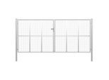 vidaXL Gartentor verzinkter Stahl 400 x 175 cm Silber