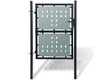 vidaXL Schwarzes Einzeltor für Zäune 100 x 200 cm