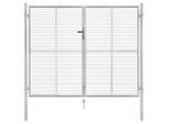vidaXL Gartentor verzinkter Stahl 300 x 200 cm Silber