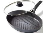 Fischpfanne STONELINE "XXL", grau (anthrazit), B:24,3cm H:5cm L:35,2cm, Pfannen, auch ideal für Schnitzel, Induktion