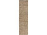 Teppich FLAIR RUGS "Drew mit Bordüre, handgewebt, aus Jute, Soumak-Handflechttechnik", beige (natur), B:60cm H:3mm L:230cm, Baumwolle, Jute, Teppiche, Teppich, schöne Sisaloptik, Wohnzimmer, Schlafzimmer, Esszimmer