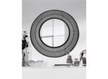 Wandspiegel CASABLANCA BY GILDE "Spiegel rund Como schwarz H. 76 cm", schwarz, B:76cm H:76cm T:2cm Ø:76cm, Metall, Spiegelglas, Spiegel, Wandspiegel
