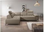 Ecksofa WERK2 "Focus-L, elektrisch erweiterbare Sitztiefe um ca. 30 cm, L-Form", beige, B:204cm H:82cm T:278cm, 100% Polyester, Sofas, Ecksofa, Komfort nach Maß: Ausziehbare Sitztiefe, verstellbare Kopfteile & Füße