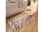 Badematte GINO FALCONE "Ariella GF-146", bunt (multicolor), H:7mm, Polyester, Badematten, Badematte, Badteppich, bedruckt, modernes Design, Rauten, weich & kuschelig