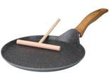 Crêpepfanne STONELINE "Back to Nature", grau (anthrazit), H:1,7cm Ø:25cm, Pfannen, Ø 25 cm, mit Teigverteiler, Induktion