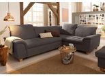 Ecksofa HOME AFFAIRE "Lyla fester Sitzkomfort, bequeme Armlehnen, Breite 275cm, L-Form", braun (schwarzbraun), B:275cm H:81cm T:214cm, Luxus-Microfaser Lederoptik (100% Polyester);Microfaser PRIMABELLE (100% Polyester);Feinstruktur weich (100% Polyester), Sofas, Ecksofa, wahlweise mit Rückenfunktion und Bettfunktion