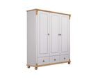Wäscheschrank OTTO HOME "Tessin", weiß (weiß, honig), B:128cm H:140cm T:38cm, Massivholz, Schränke, aus massiver Kiefer, in 2 Breiten, viel Stauraum, FSC zertifiziert