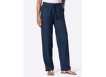 Schlupfhose CLASSIC BASICS, Damen, Gr. 24, Kurzgrößen, dunkelblau, 49% Viskose, 43% Baumwolle, 8% Leinen, unifarben, Hosen Schlupfhose