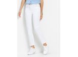 Bequeme Jeans INSPIRATIONEN, Damen, Gr. 24, Kurzgrößen, weiß, 97% Baumwolle, 3% Elasthan, unifarben, 7/8-Länge, Jeans